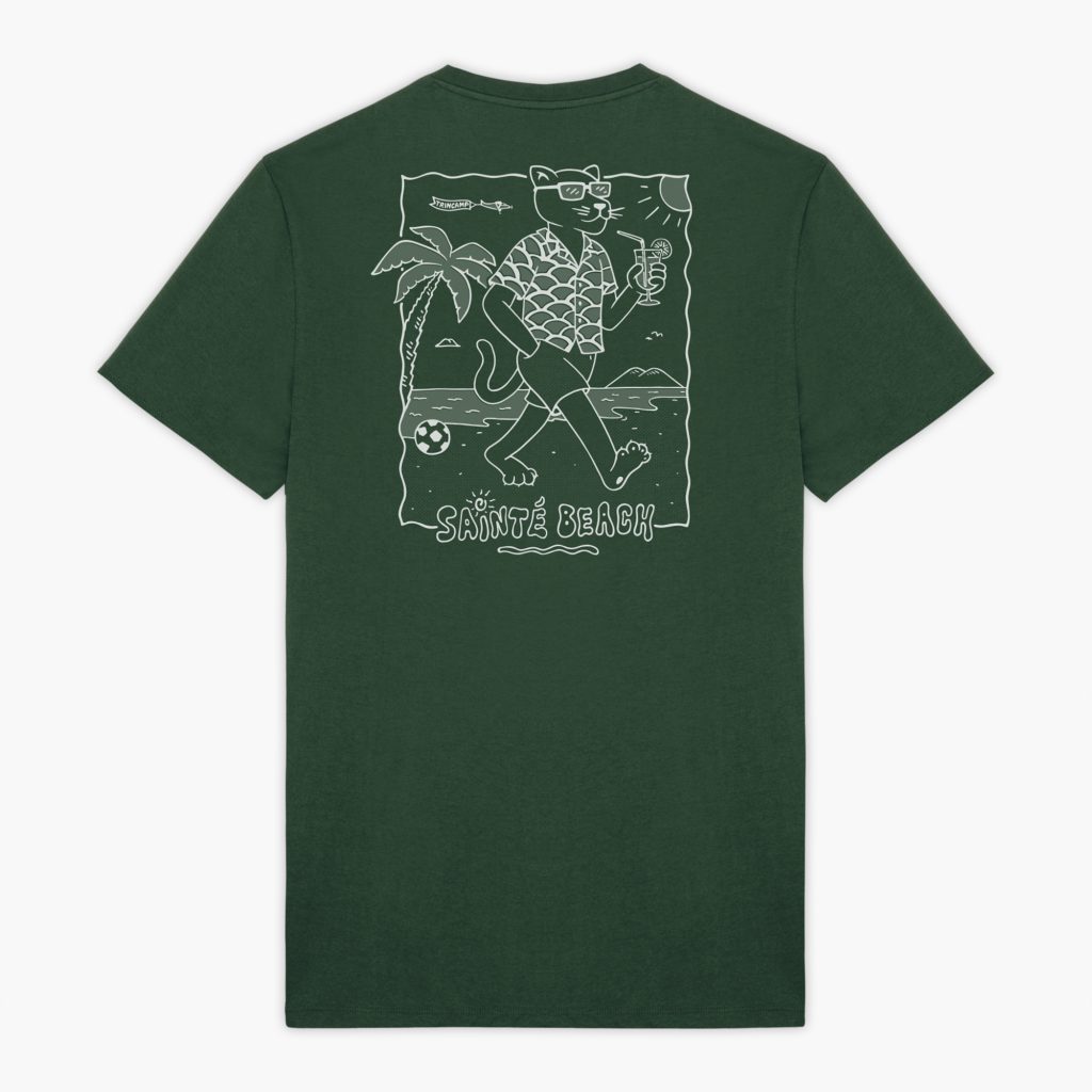 t-shirt panthère sainté beach vert