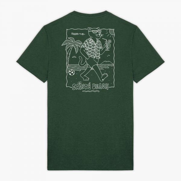 t-shirt panthère sainté beach vert