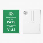 carte postale on n'est pas d'un pays mais on est d'une ville