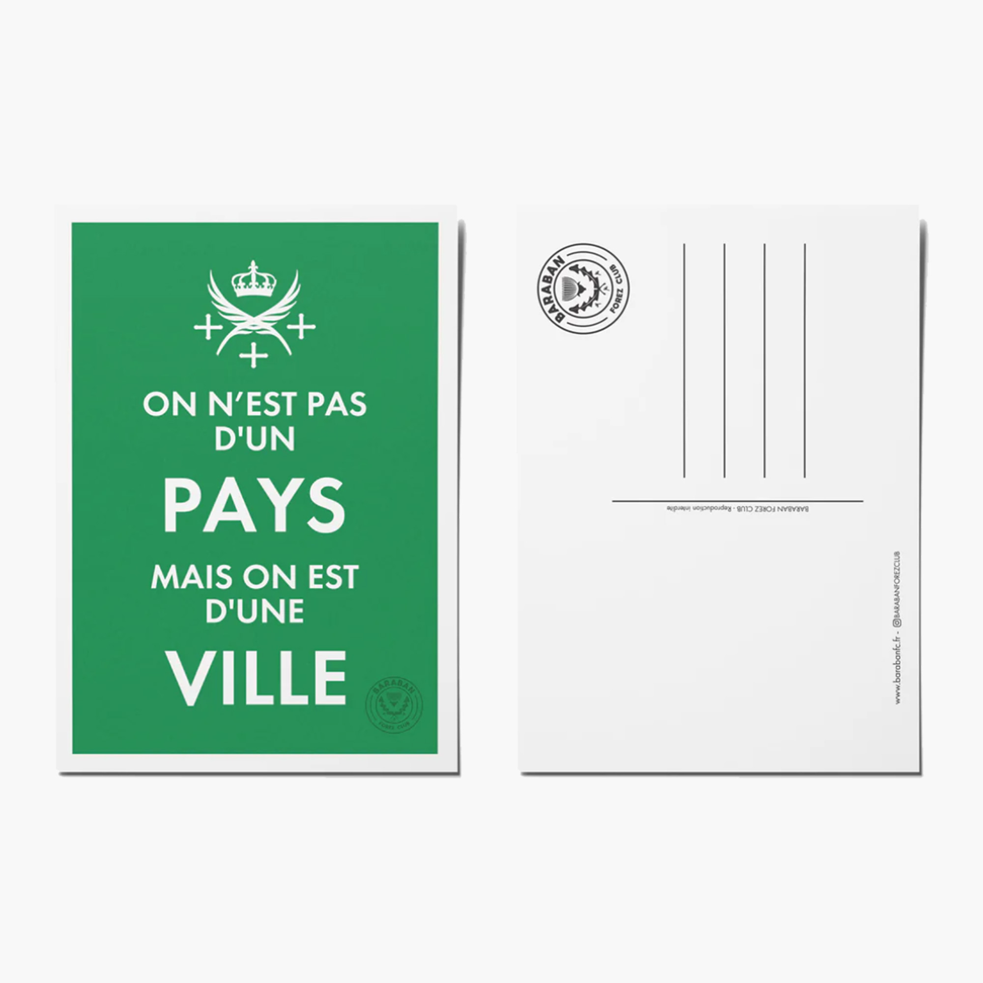 Carte postale On n'est pas d'un pays mais on est d'une ville - B carte postale on n'est pas d'un pays mais on est d'une ville