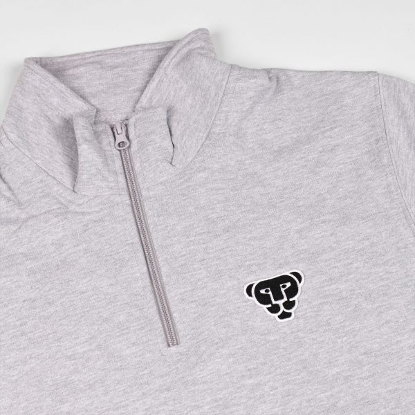sweat zippé panthère noire gris